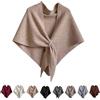 Generico Donna Scialle,Scialle Triangolare Multifunzionale Per Donne,Moda Calda E Accogliente Sciarpa A Maglia,Leggera Da Viaggio Casual Tinta Unita Poncho (Cachi)
