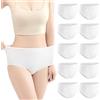 Hornice Slip USA e Getta Donna Cotone Morbida Monouso Mutandine Incinte Elastica Bianco per Mestruale Spa Ospedale maternità Viaggio Dopo Il Parto,10 Pezzi,Pacchetto Individuale,S