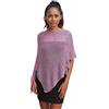 creazioni unique Poncho Coprispalle da Donna Elegante da Cerimonia o Sera - Poncho Donna in Rete di Viscosa Termica con Essenza di Fiore di Ciliegio (Lilla Oro)