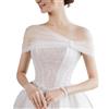 HPONEZJ Stola - Abito da sposa da donna, elegante, con strass, regolabile, per matrimoni estivi, beige., Taglia unica