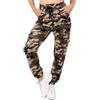 Want Clothing Pantaloni cargo da donna mimetici con risvolto a doppia tasca doppia righe kaki verde mimetico grigio antracite grigio pietra cachi mimetico 8 10 12 14, Pietra, S-M