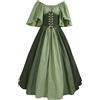 pvucpot Vestito Medievale Donna Costume Medievale Donna Curvy Dell'800 Vintage Abito Steampunk Popolana Eleganti Abito Costume Da Principessa Abbigliamento Contadina Carnevale