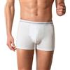 Intimitaly Liabel Boxer Uomo in Cotone Elasticizzato, Set da 6, Bielastico, Bianco Nero Grigio, Modello LB101 (IT, Testo, XL, Regular, Regular, Bianchi)