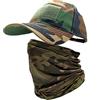 ehsbuy Cappellino Militare Camo Cappello Softair Baseball Scaldacollo Berretto Visiera Mimetica Esercito Bandiera Tattico per Caccia Paintball Tiro (Camouflage Americano)