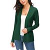 EXCHIC Donna Casuale Lunghe Maniche V Collo Aperto Fronte Maglia Cardigan (M, Verde Scuro)