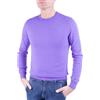 Marenza Girocollo Uomo Manica Lunga Misto Cashmere Seta Made in Italy (XXL, Viola)