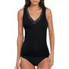 EGI Canotta Donna Lana Seta Spalla Larga Intimo Elegante Termico Caldo Bordo Raso Pizzo Made in Italy, Art. 145 (4N)