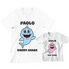 Incidiamo Coppia t-Shirt Magliette Padre Figlio Regalo Festa del papà Personalizzabile Idea Regalo papà Neonato Divertenti Femminuccia Daddy Shark Baby Shark