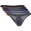 Panegy Intimo per Uomo Vita Bassa String Slip Perizoma in Seta Ghiaccio Ultra Sottile Mutande 3/4/5 Pezzi