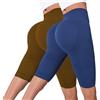 Generico 2 Pezzi Solenao Leggins Anticellulite Donna 3D Push Up Sculpture Lipedema a Compressione Controllo Graduata Estivi Leggings Anticellulite Corti Donna Sportivo Vita Alta Senza Cuciture Fitness Yoga