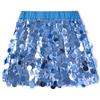 Miipat Gonna di Paillettes per Ragazze, Scintillanti Bambina Mini Gonna Glitterata Vita Elastica Gonne con Fodera per Danza Compleanno Principessa Festa(Blu Lago, 12-13 Anni)
