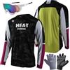 HEATPOWEOK Magliette da Ciclismo da Uomo, T-Shirtlungo, Top Abbigliamento Maglie da Ciclismo,Camicia da Mountain Bike/MTB, T-Shirt da Corsa Motocross BMX, Asciugatura Rapida (Style-1,6XL)