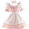 Generisch Vestito da donna giapponese anime Sissy Maid Dress Dolce Lolita Vestito da cameriera Costume Sexy Rockabilly Mini Abito da festa per Halloween Carnevale Natale Cosplay