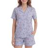 LUBOT Pigiama Donna in Cotone Leggero Estivo 100% Tessuto - Completo 2 Pezzi Maniche Corta e Lunga con Bottoni, Anti-Sgualcitura & Traspirante, per Notte e Casa