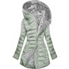 KHIRVWL Piumino Pullover da Donna Cotone Leggero Trapuntato Tinta Unita con Gemelli e Tasche con Cappuccio Parka Invernale Montagna Caldo Donna Giacca in Pile con Cappuccio Giacca da Donna