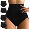 2XK-NOV Modellante Slip Donna per Pancia Piatta, Vita Alta Shapewear, pancera Contenitiva Donna, Mutande Contenitive (IT, Testo, XS, Regular, Regular, 4, Nero)