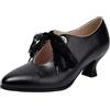Generico Mary Jane Two Tone Lace Up Chiuso Punta Rotonda Vintage Tacchi 1950 décolleté Anni '20 vittoriane Retro Scarpe Adatta