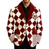 RUMAOZIA Giacca da uomo, costume da carnevale con stampa clown, effetto velluto a coste, blazer colorato, a righe, vintage, circo, festival, costume da carnevale