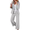 HEONSATI Tuta Oversize Donna Set Da Cerimonia Aperto Davanti Colletto Manica Lunga Completo Ufficio Casual Taglie Forti Complete Due Pezzi Giacca E Pantaloni Tuta Da Cocktail Comoda Per Business E Matrimoni
