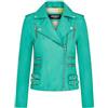 Infinity Leather Giacca da Motociclista da Donna in Pelle Nappa 100% Acqua Retrò
