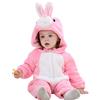 ANUFER Unisex Bambina Cappuccia Pagliaccetto Flanella Carina Animale Tuta Pigiama 0-36 Mesi
