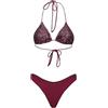 F**K Bikini Donna Triangolo con Slip Americano Fisso Bordeaux SW0600-BD