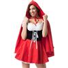 WAZHAKU Costume da Cappuccetto Rosso, Vestito per Ruolo da Donna, Vestito di Natale, Vestito da Strega per Halloween, Costumi da Cappuccetto Rosso per Adulti, Anime Cosplay Fantasy, Uniformi per