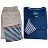Infiore Pigiama Donna Manica/Pantalone Lungo in Caldo Cotone (XL,Blu)