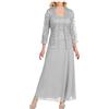 Kobilee Abito Damigella Donna Scollo a V Estivo con Corsetto Vestito Matrimonio Lunghi Mezze Maniche Eleganti Cerimonia Formale de Curvy Cocktail da Sposa Taglie Forti