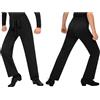 renvena Pantaloni da Ballo Latino Americano Bambino Pantaloni Eleganti Pantalone da Danza Moderna Jazz Samba Rumba Salsa Dancewear Nero 11-12 Anni