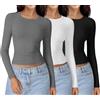 Ekouaer Base Layer Maglia Termica Donna Girocollo Intimo Termico Autunno Termico Top da Donna