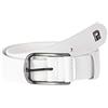 RED BRIDGE Cintura in Vera Pelle da Uomo Accessorio Cinta Elegante e Sportiva Bianco 100