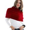 Toocool Coprispalle Donna Cappa Collo Sciarpa Bolero Tricot Dolcevita Poncho AS-0430[Rosso]