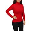 Evoga Maglione Dolcevita Donna Slim Fit Maglia Pullover Invernale Elastic (S, Rosso)