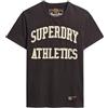 Superdry Vintage Athletic S/S Tee C1-Printed T.Shirt (M) da Uomo, Grigio Scuro/Verde, XL