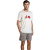 alber's - Set Pigiama Uomo in Cotone Elasticizzato Maglia con Stampa a Maniche Corte e Pantaloncino Coordinato, Fantasia 1, Taglia XL