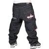 The blueskin Jeans Baggy Uomo Blueskin Wareko, vestibilità Baggy Regular, 100% Cotone Made in Italy, Denim Nero Stone Wash Streetwear Skate Hip Hop, Zip