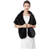 BEAUTELICATE Stola Pelliccia Donna Sciale Sciarpa Coprispalle Elegante per Matrimonio Invernale Sposa Damigella Cerimonia (Aggiornato - Nero,Taglia unica)