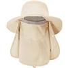 ehsbuy Cappelli da Pesca per Uomo e Donna con Copertura per Il Viso Cappello da Sole a Tesa Larga da Spiaggia Mesh Safari Caccia Giardinaggio Cappello da Secchio Packable