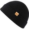 TOP-EX 100% lana merino Fisherman Beanie uomo e donna, maglia elasticizzata, caldo berretto invernale per attività all'aperto, M-XXL, Città Nero, XL/XXL