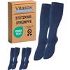 Vitasox 44457 gambaletti a compressione da donna e da uomo, pacco da 2, denim, 39/42