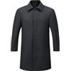 Allthemen Trench Monopetto da Uomo Media Lunghezza Cappotto Risvolto Classico Business Casual Coat Antivento