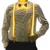 QQY Bretelle da uomo + Set di papillon in tessuto, Mens Elastico e regolabile per pantaloni Set di cravatte a farfalla (Giallo)