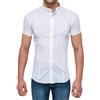 Evoga Camicia Uomo Slim Fit a Maniche Corte Casual Aderente Coreana (XL, Bianco)