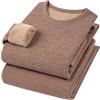 Generisch Pigiama termico da uomo, in pile, con imbottitura spessa, biancheria intima termica da uomo, con pantaloni in pile, set lungo, girocollo, per la casa