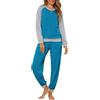 Leversic Pigiama Donna Invernale Cotone Pigiami a Maniche Lunghe, Top e Pantaloni con Tasches Morbido e Confortevole Morbido e Caldo S-XXL