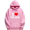 Silver Basic Donna Uomo Vintage retrò Novelty di Miami Beach Florida Felpa con Cappuccio la Grafica Colorata dell'alba di Miami Felpa Unisex M,FENBAI-1