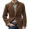 Generic Giacca da uomo in velluto a coste giacca vintage da uomo con bottoni giacche cappotti slim fit giacca con un bottone piccolo cardigan giacche con colletto dentellato blazer blazer bomber con tasche
