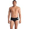 Arena One Men's Big Logo Low-Waist Swim Short Pool Practice Athletic Swimsuit Costume a Slip, Nero/Argento, 30 Uomo