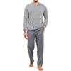 TeJoyce Pigiama Uomo Cotone Lungo, Pigiami Due Pezzi Invernale Manica Lunga Maglia a Righe con Bottoni e Pantaloni con Tasche, Leggero e Morbido Confortevole Loungewear per Casa S-XXL